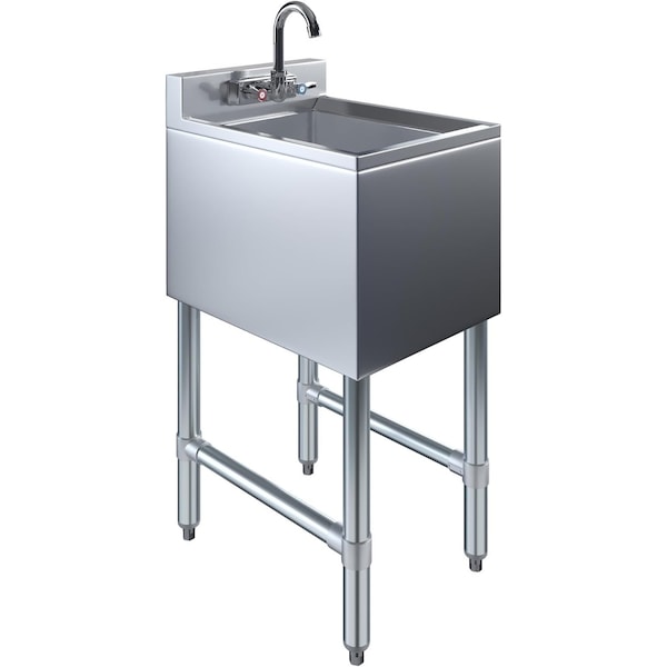 Amgood Utility sink, 430 Stainless Steel, 19 in W x 14 in L x 33 in H SINK BAR 101410 - FAUCET - main